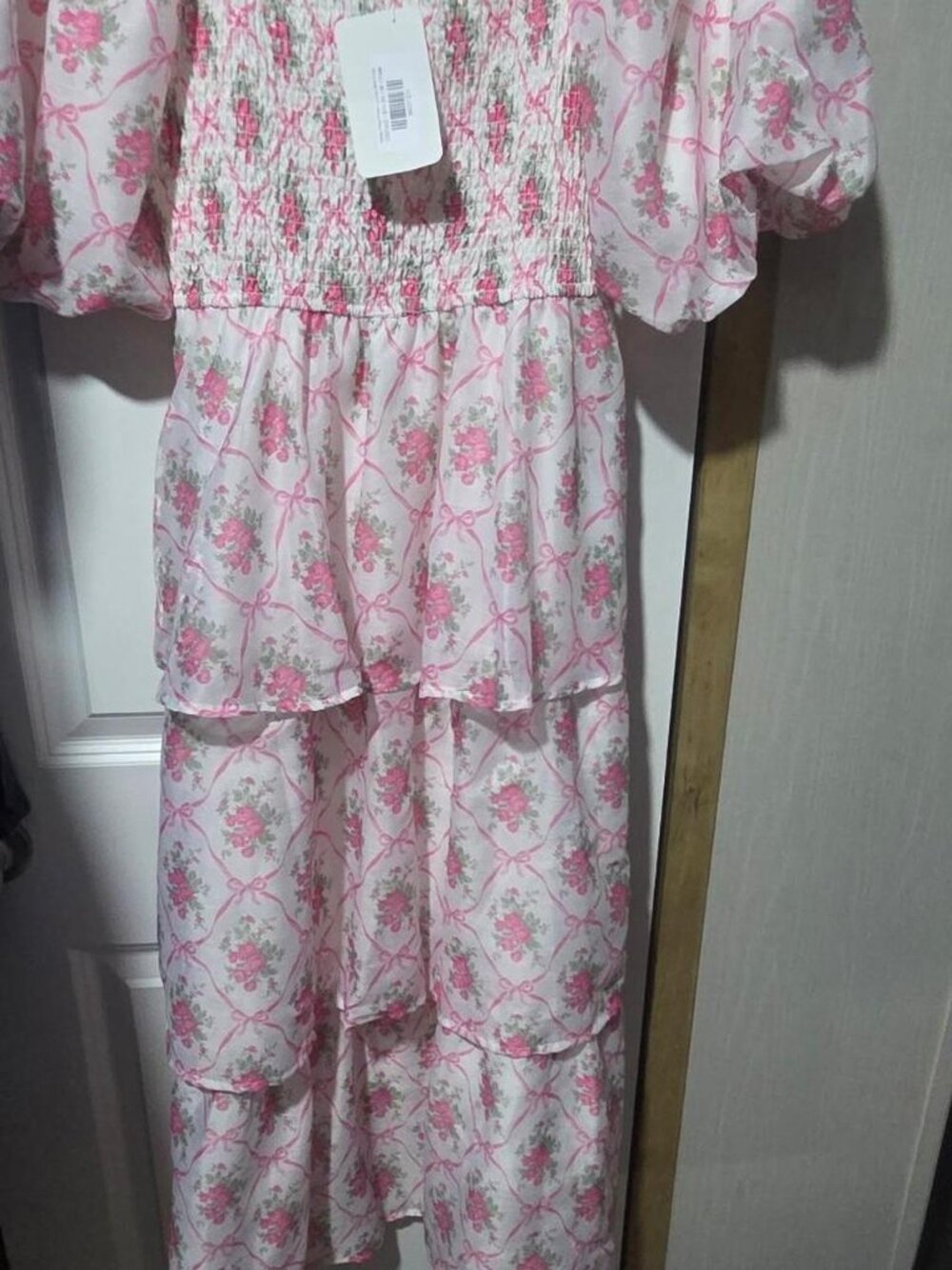 Peach Tone pink floral dress